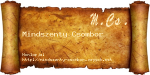 Mindszenty Csombor névjegykártya